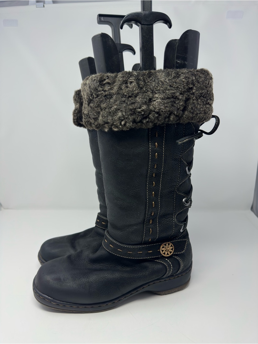 Blondo AquaProtect Waterproof Winter Boots Vegan Fur Black Leather Size 8.5W